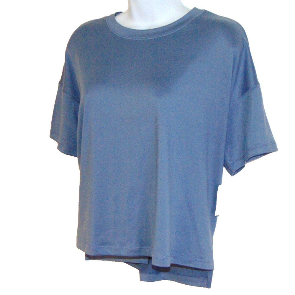 Yogalicious Super Soft Deluxe Boxy Tee Women S Blue Nantucket Breeze NWT